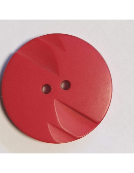 Bouton polyester 2 trous, 27mm, rond rouge