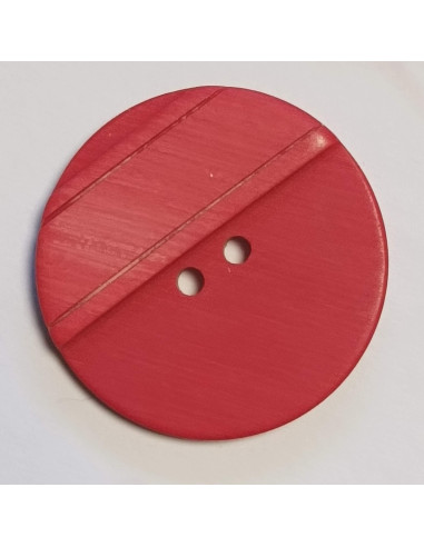 Bouton polyester 2 trous, 28mm, rond rouge