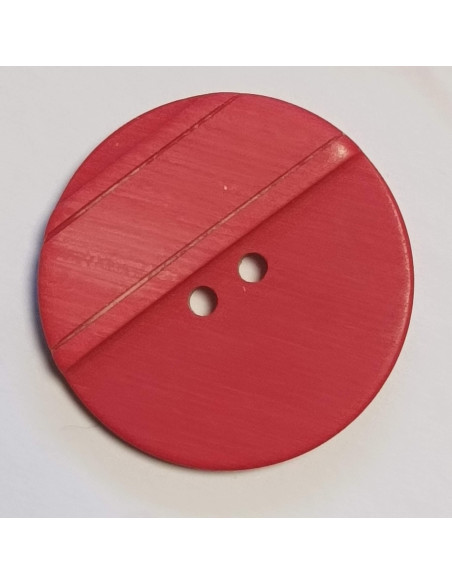 Bouton polyester 2 trous, 28mm, rond rouge