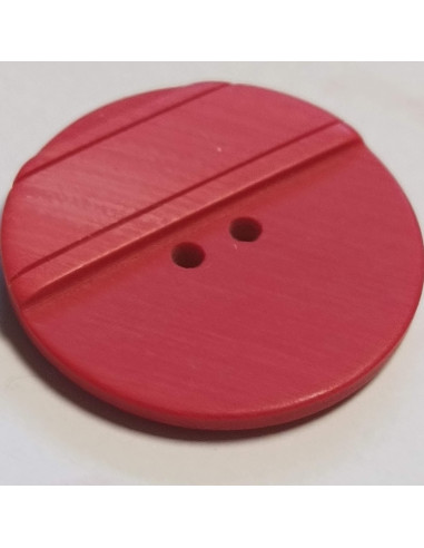 Bouton polyester 2 trous, 28mm, rond rouge