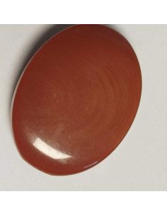 Bouton polyester à pied, 22mm, ovale marron