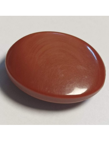 Bouton polyester à pied, 22mm, ovale marron