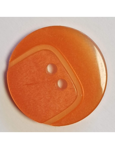 Bouton polyester 2 trous, 22mm, rond, orange