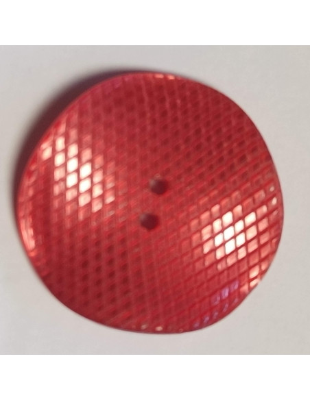 Bouton polyester 2 trous, 28mm, tulipe rouge