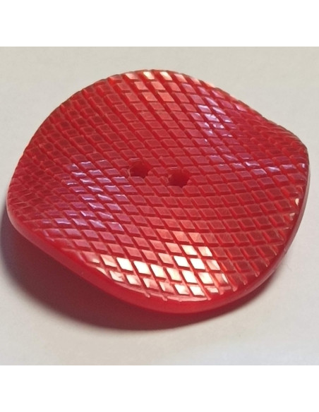 Bouton polyester 2 trous, 28mm, tulipe rouge