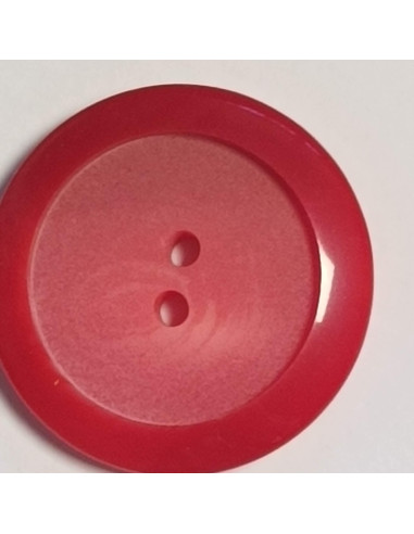 Bouton polyester 2 trous, 28mm, rond rouge