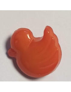 Bouton polyester à pied, 14mm, poussin orange