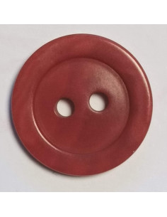 Bouton polyester 2 trous, 18mm, rond marron rouille