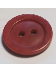 Bouton polyester 2 trous, 18mm, rond marron rouille 2