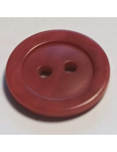 Bouton polyester 2 trous, 18mm, rond marron rouille