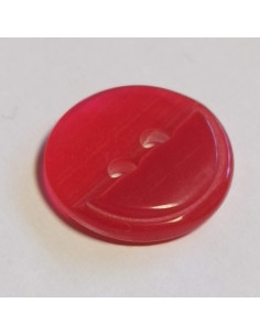 Bouton polyester 2 trous, 14mm, rond rouge 2