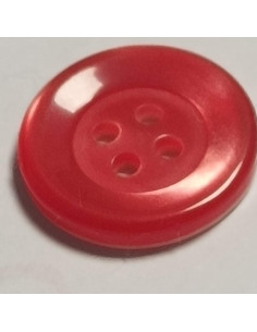 Bouton polyester 4 trous, 13mm, rond rouge 2
