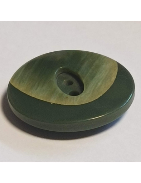 Bouton polyester 2 trous, 27 mm,  vert, doré