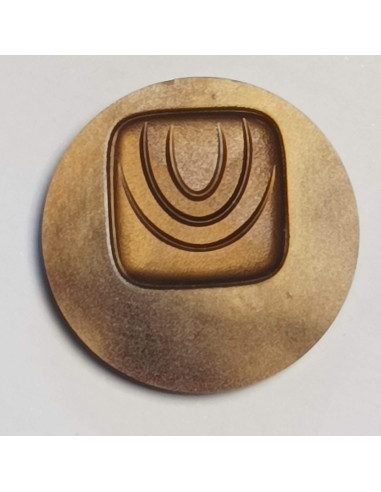 Bouton polyester à tunnel, 27 mm, rond, marron