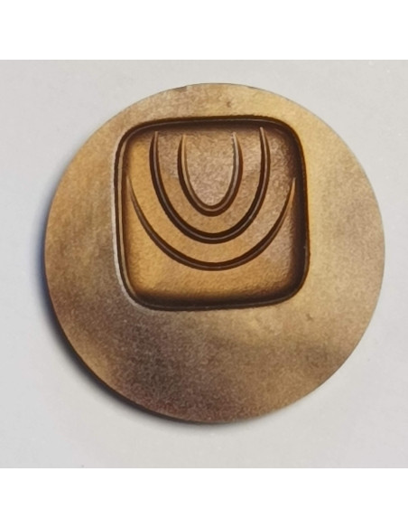 Bouton polyester à tunnel, 27 mm, rond, marron