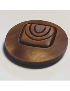 Bouton polyester à tunnel, 27 mm, rond, marron 2