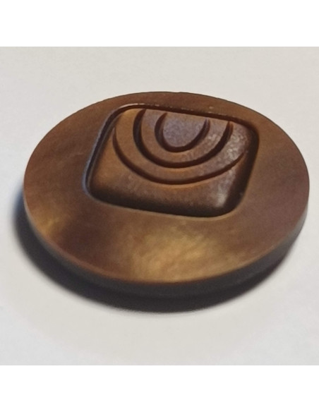 Bouton polyester à tunnel, 27 mm, rond, marron