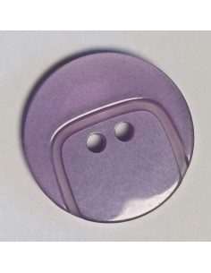 Bouton polyester 2 trous, 22 mm, rond, violet
