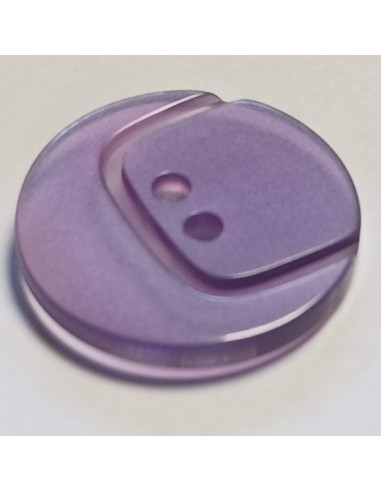 Bouton polyester 2 trous, 22 mm, rond, violet