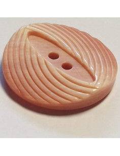 Bouton polyester 2 trous, 22 mm, rond, rose et beige 2
