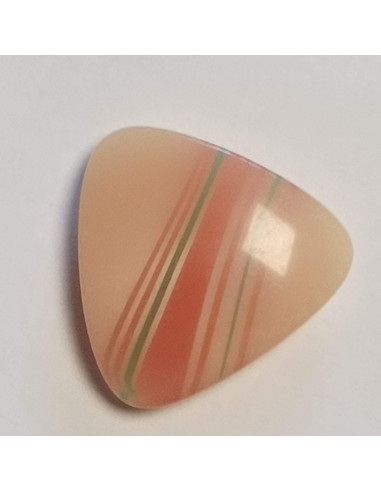 Bouton polyester à queue 22 mm, triangulaire, rose et orange