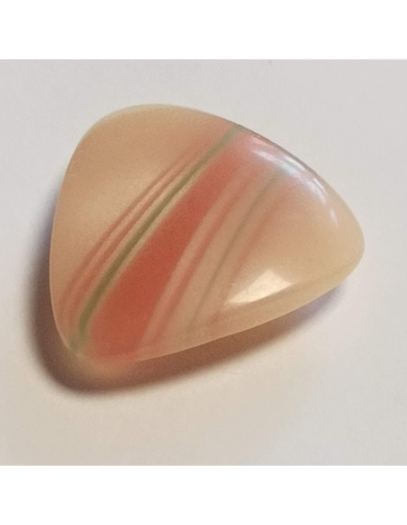 Bouton polyester à queue 22 mm, triangulaire, rose et orange