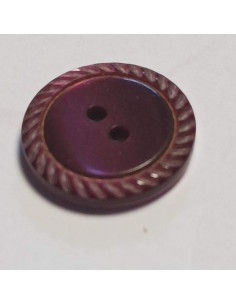 Bouton polyester 2 trous, 13 mm, rond, violet 2