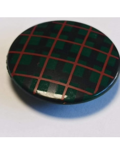 Bouton polyester à pied, 27 mm, rond, vert écossais 2