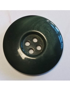 Bouton polyester 4 trous, 27 mm, rond, vert