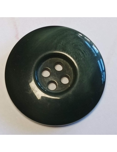Bouton polyester 4 trous, 27 mm, rond, vert