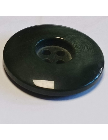 Bouton polyester 4 trous, 27 mm, rond, vert