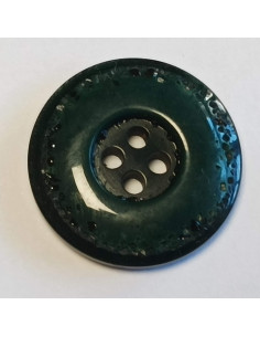 Bouton polyester 4 trous, 22 mm, rond, vert