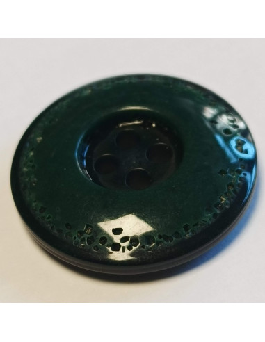 Bouton polyester 4 trous, 22 mm, rond, vert