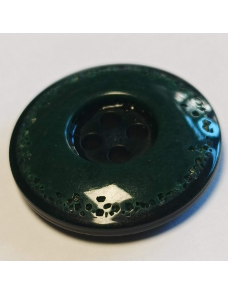 Bouton polyester 4 trous, 22 mm, rond, vert
