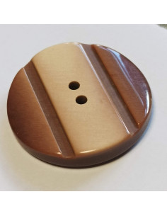 Bouton polyester tunnel, 30 mm, rond, marron 2