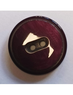 Bouton polyester 2 trous, 22 mm, rond, rose