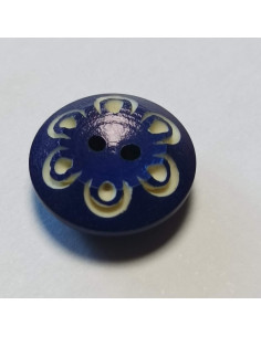 Bouton polyester 2 trous, 12 mm, rond, bleu 2