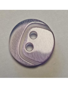 Bouton polyester 2 trous, 14 mm, rond, violet