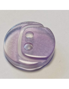 Bouton polyester 2 trous, 14 mm, rond, violet 2
