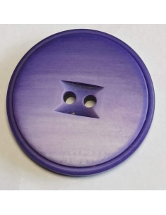 Bouton polyester 2 trous, 27 mm, rond, violet