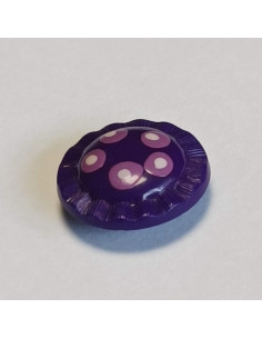 Bouton polyester à pied, 14 mm, rond, violet 2