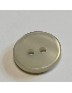 Bouton polyester 2 trous, 13 mm, rond, gris 2