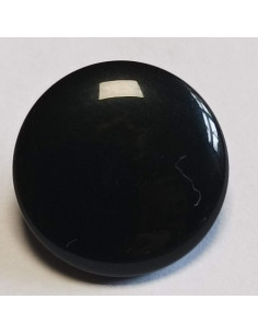 Bouton polyester à pied, 12 mm, rond, noir