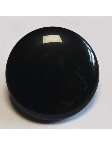 Bouton polyester à pied, 12 mm, rond, noir