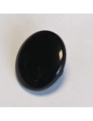Bouton polyester à pied, 12 mm, rond, noir