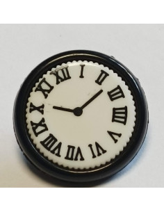 Bouton polyester à pied, 14 mm, rond, noir et blanc