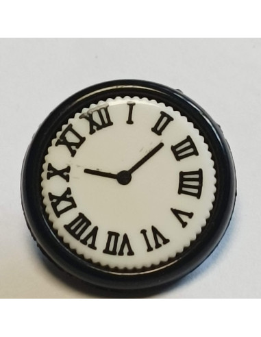 Bouton polyester à pied, 14 mm, rond, noir et blanc