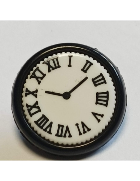 Bouton polyester à pied, 14 mm, rond, noir et blanc