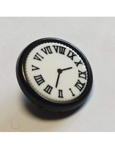 Bouton polyester à pied, 14 mm, rond, noir et blanc