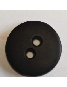 Bouton polyester 2 trous, 13 mm, rond, noir